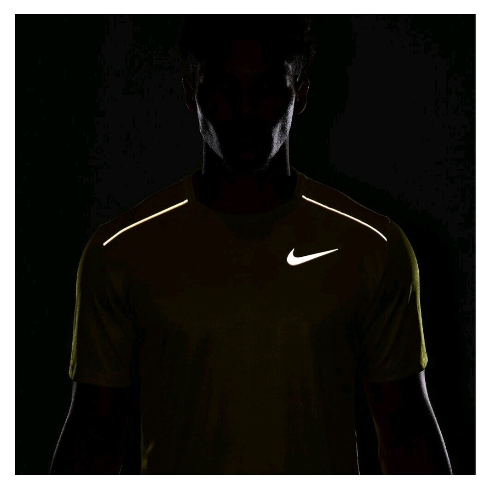 Nike Dri-FIT Mens Large Short Sleeve Black Running Training Gym Logo TShirt Top - Picture 4 of 16